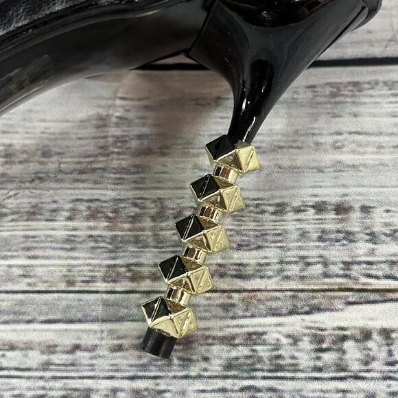 Cape Robbin Ultra Heels Stilettos Shoes sz 10 Black Gold Studs Cocktail Wedding - Picture 8 of 13